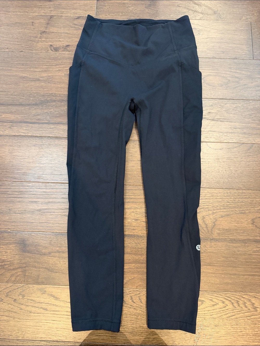 lululemon All the Right Places Crop Leggings Black Size 6 Side Pockets - C28-060